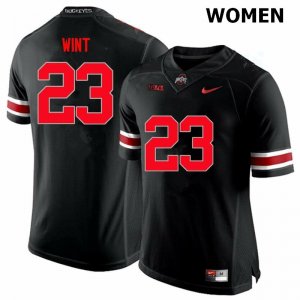 NCAA Ohio State Buckeyes Women's #23 Jahsen Wint Limited Black Nike Football College Jersey FTW8845CL